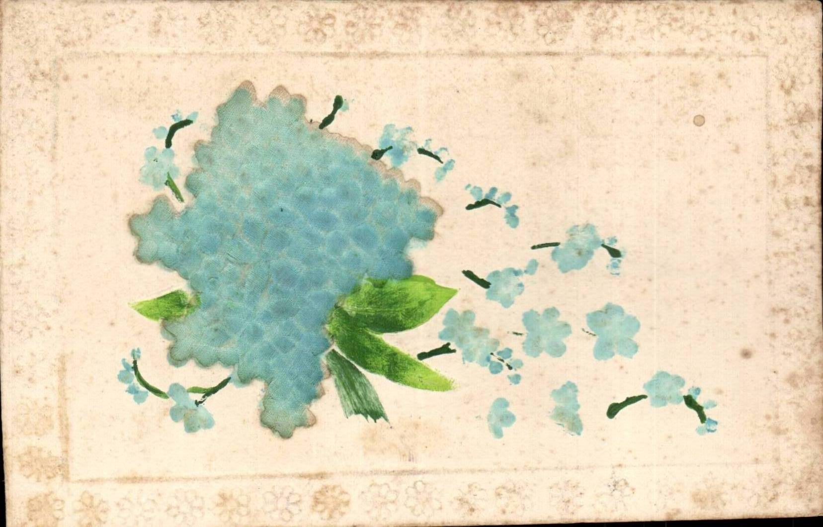 Bluht - Blumen - kunstvollen Blumenstrauss weg von den blauen Bluten - CPA