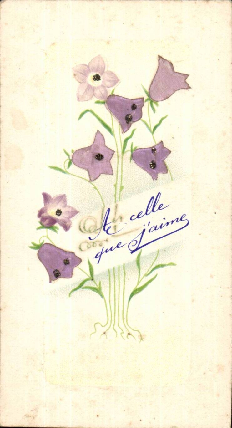 Blumen - kleines Purpur bluht CPA