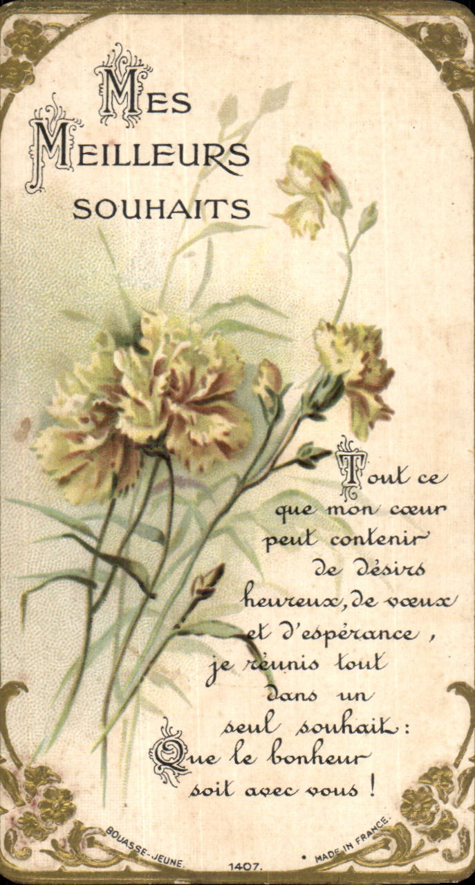 Blumen - Teints - hubsche Weinlese-Beschriftung CPA