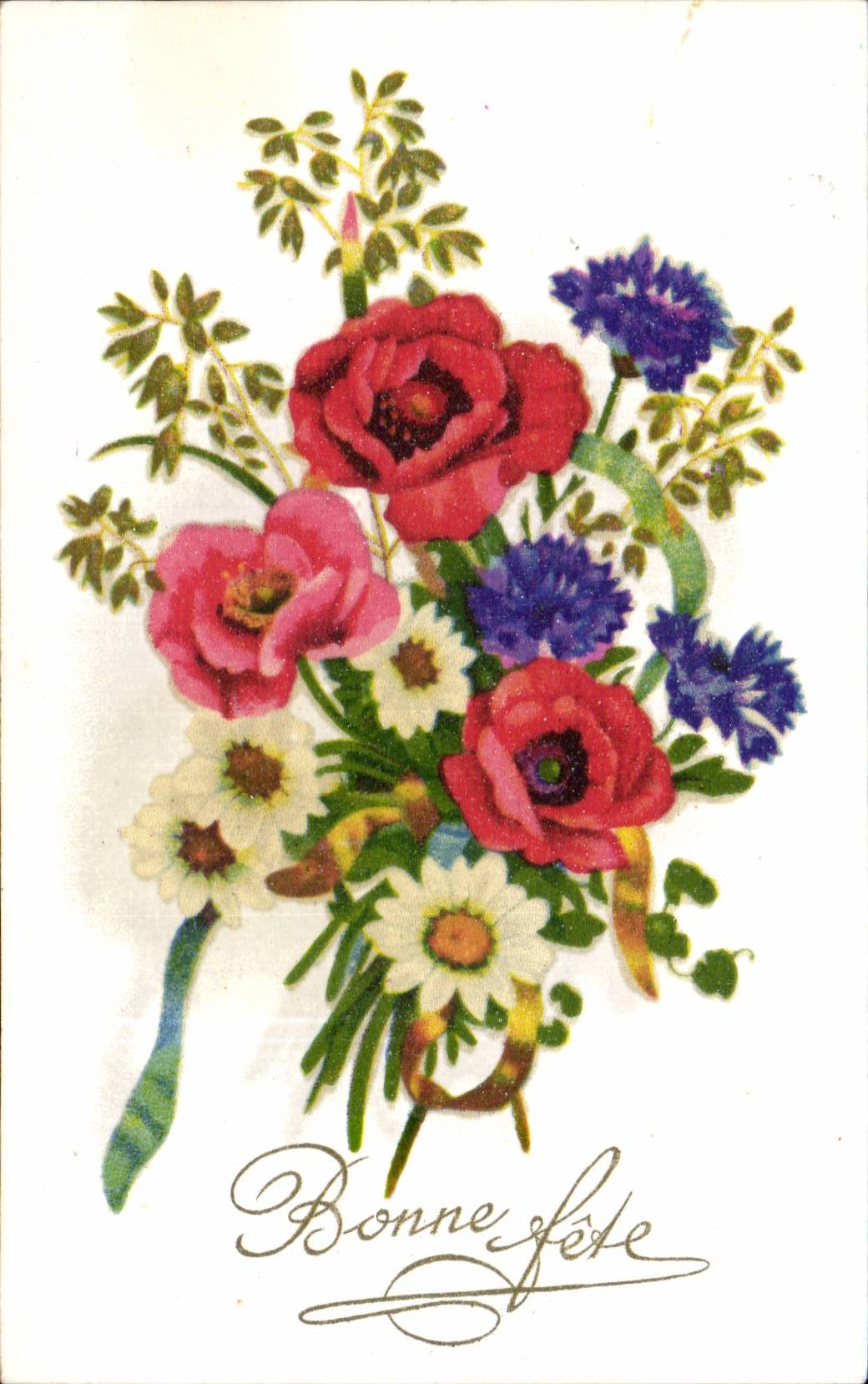 Blumen - Blumen - gutes Festival - bunter Blumenstrauss - CPA