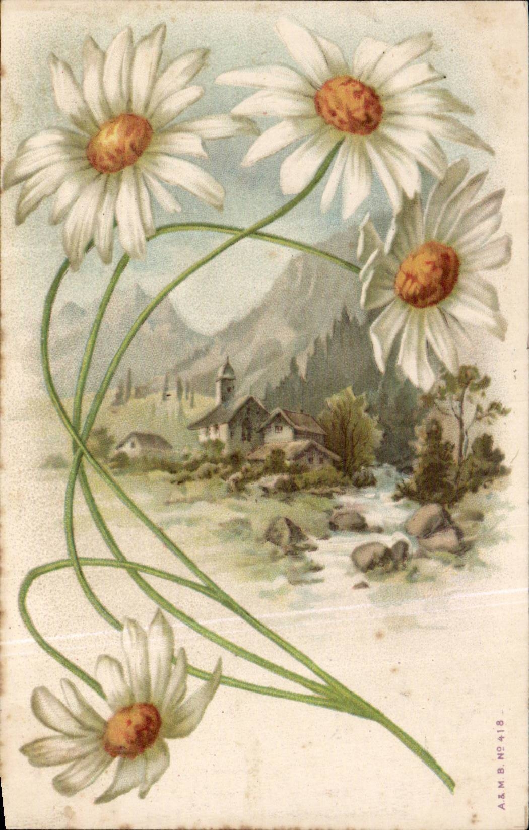 Blumen - Blumen - Ganseblumchen - CPA