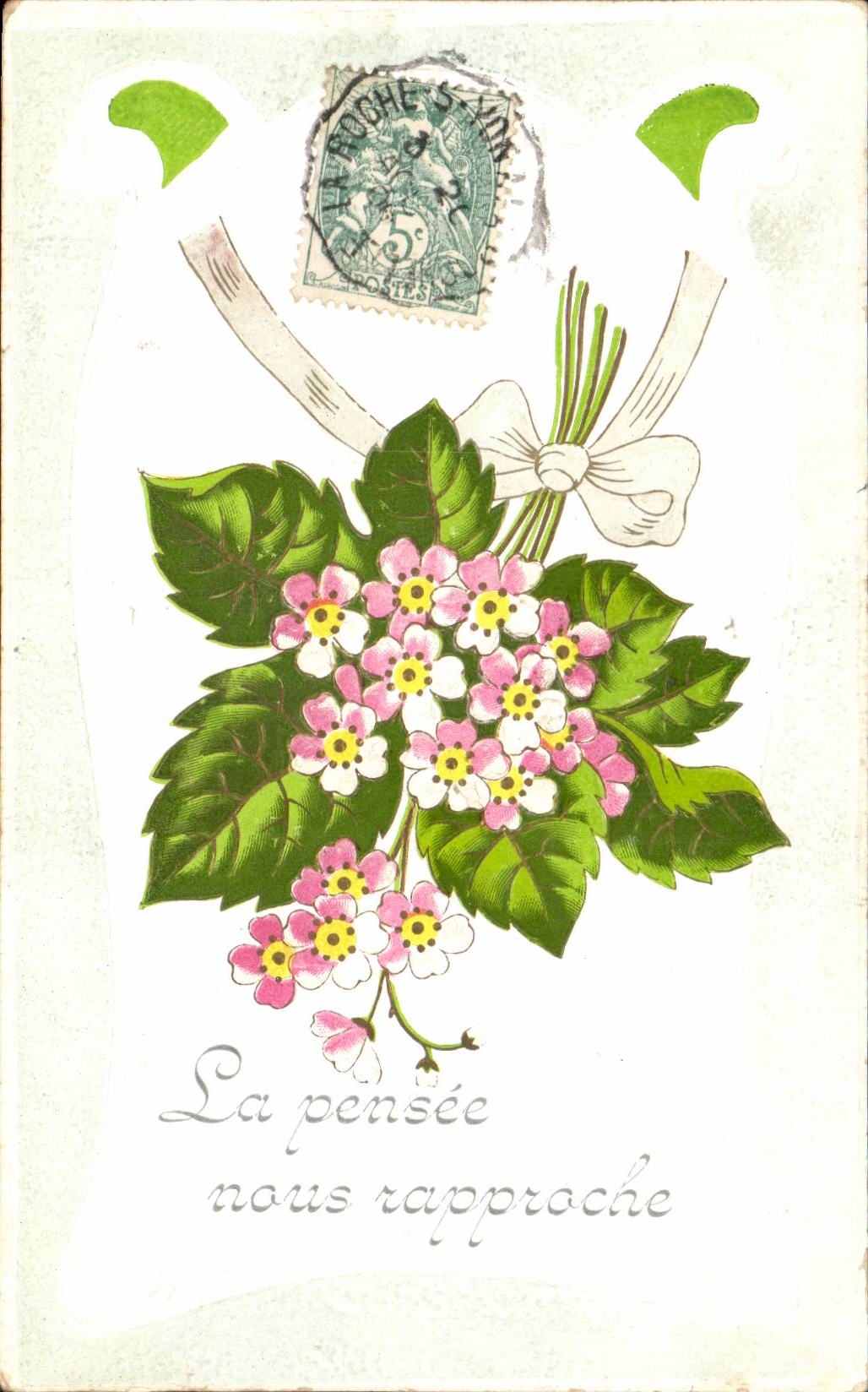 Blumen - kleine weisse Blumen - CPA