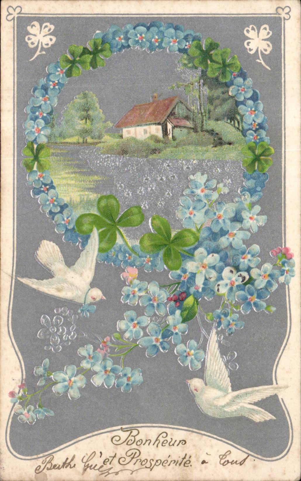 Blumen - Blumen - hubsche Land-Karte - CPA Colomb Taube