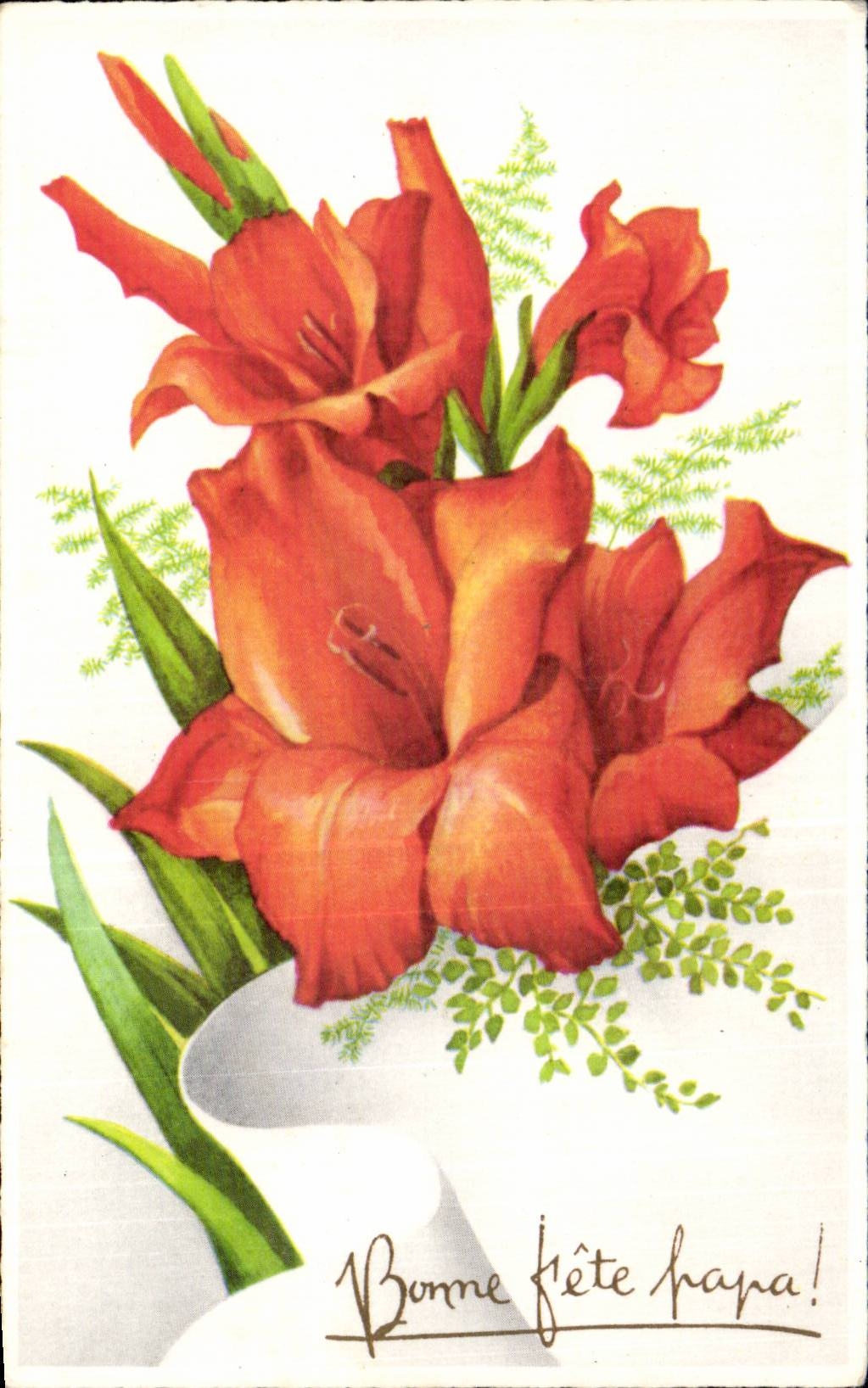 Bluht - Blumen - helle orange Blute - gutes Festival - CPA