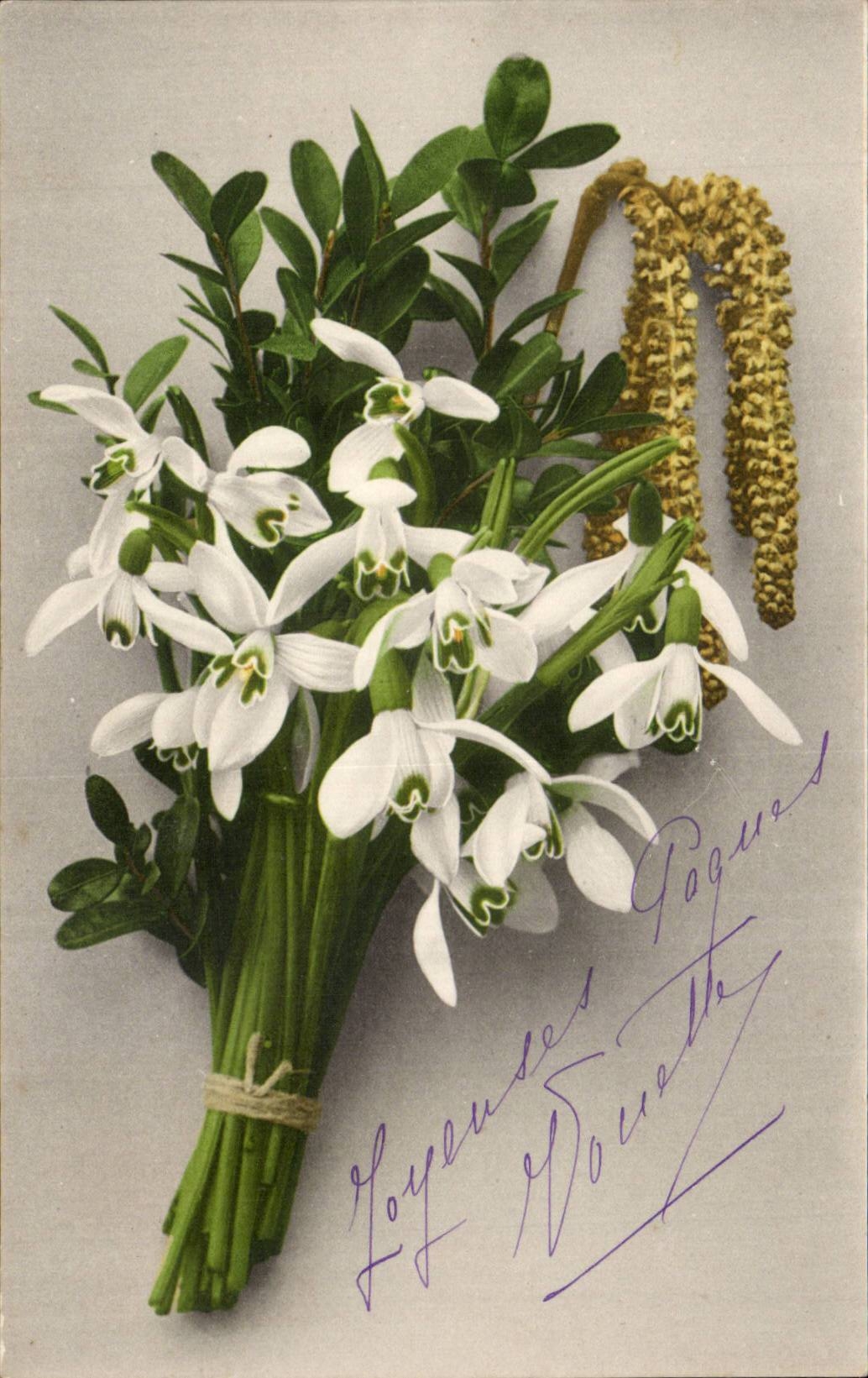 Blume - Blumen - Victorian - hubscher Blumenstrauss weg von den exotischen Blumen - CPA