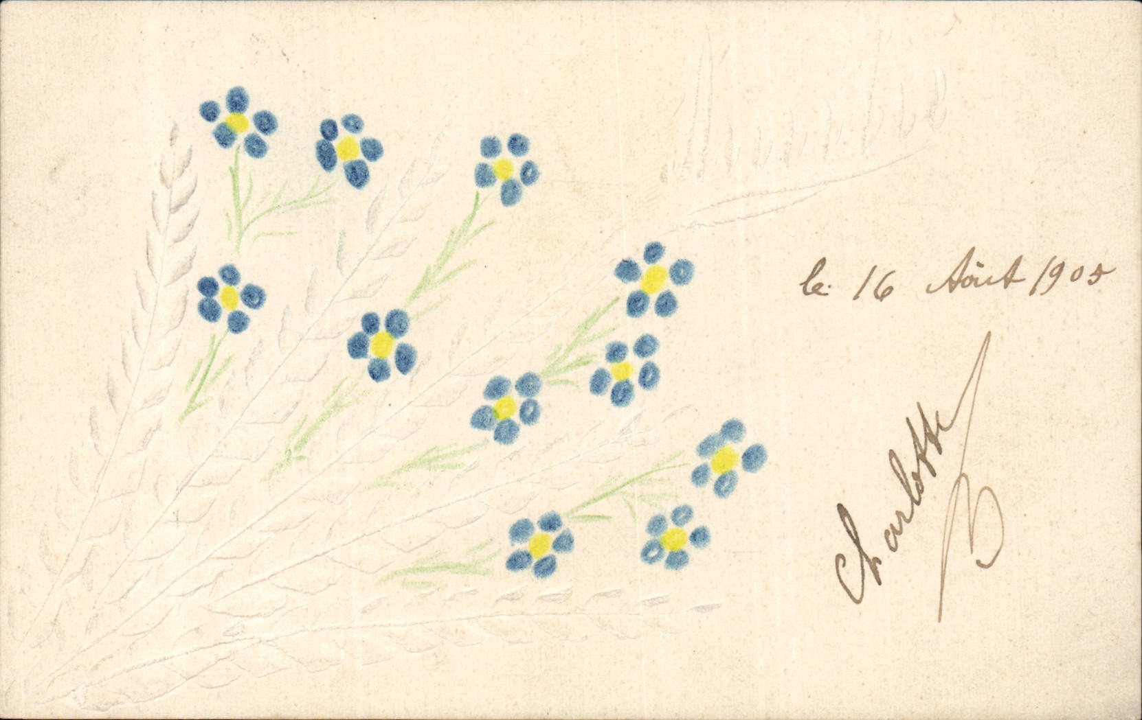 Blumen - Blumen - Blumenskizze - CPA