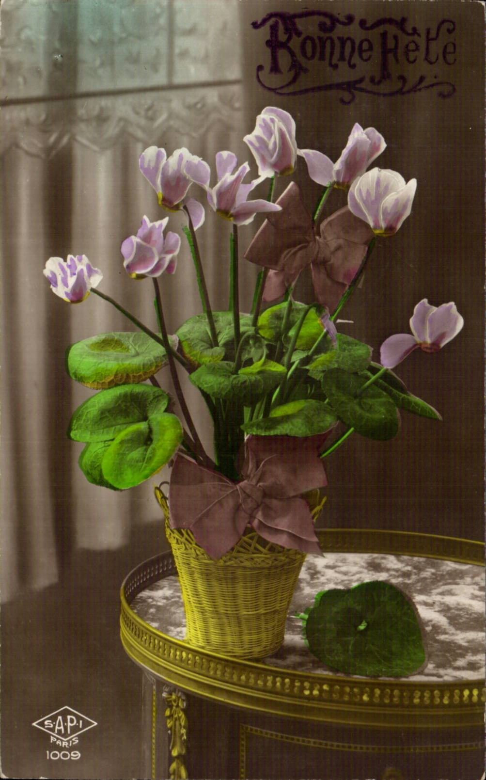 Bluht - Blumen - Topf weg von den Blumen am Fenster - CPA