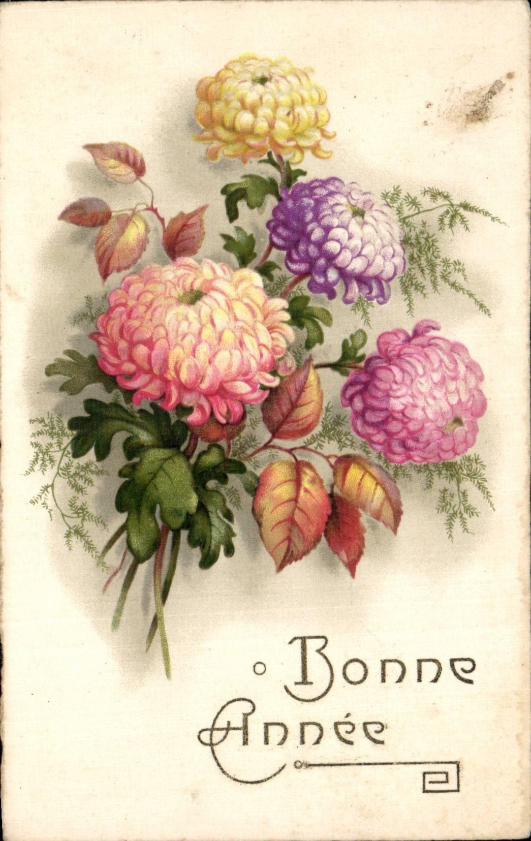 Bluht - Blumen - Victorian - hubsche Mamas - gluckliches neues Jahr - CPA