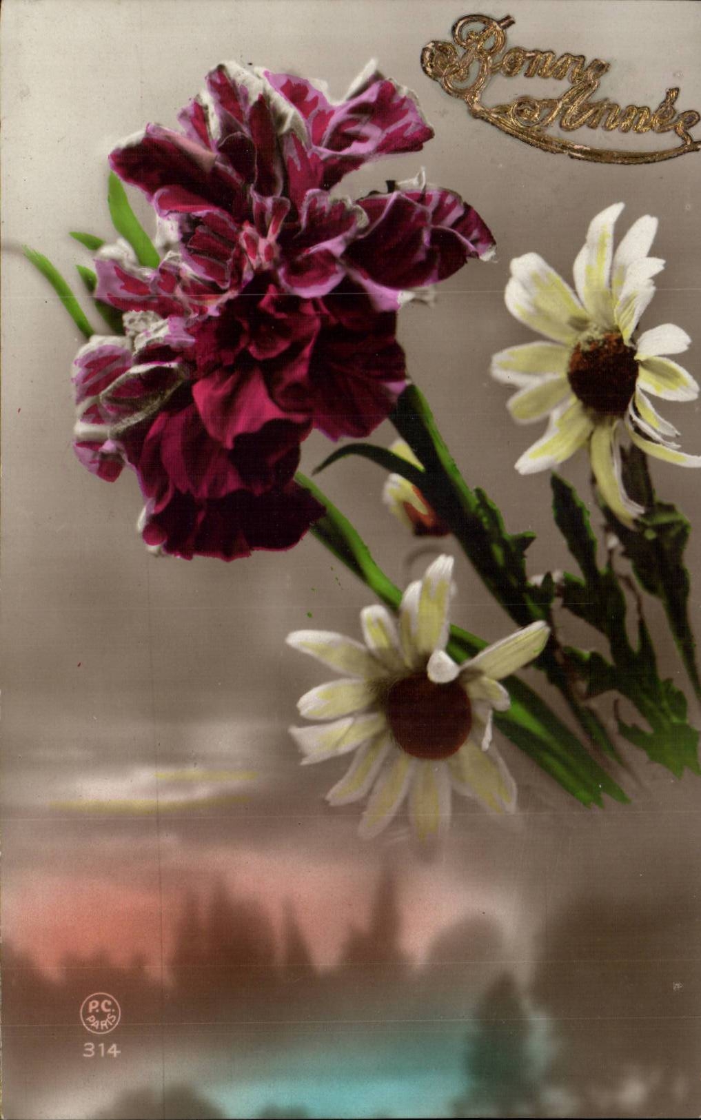 Blumen - Blumen - Blute und Landszene - CPA