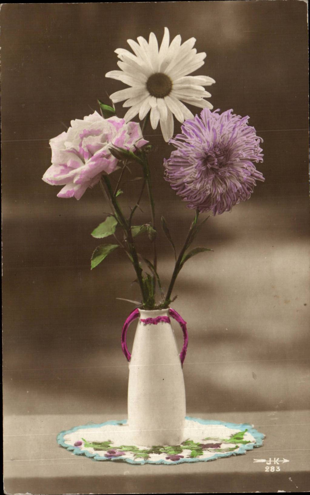 Bluht - Blumen - victorian Vase - CPA