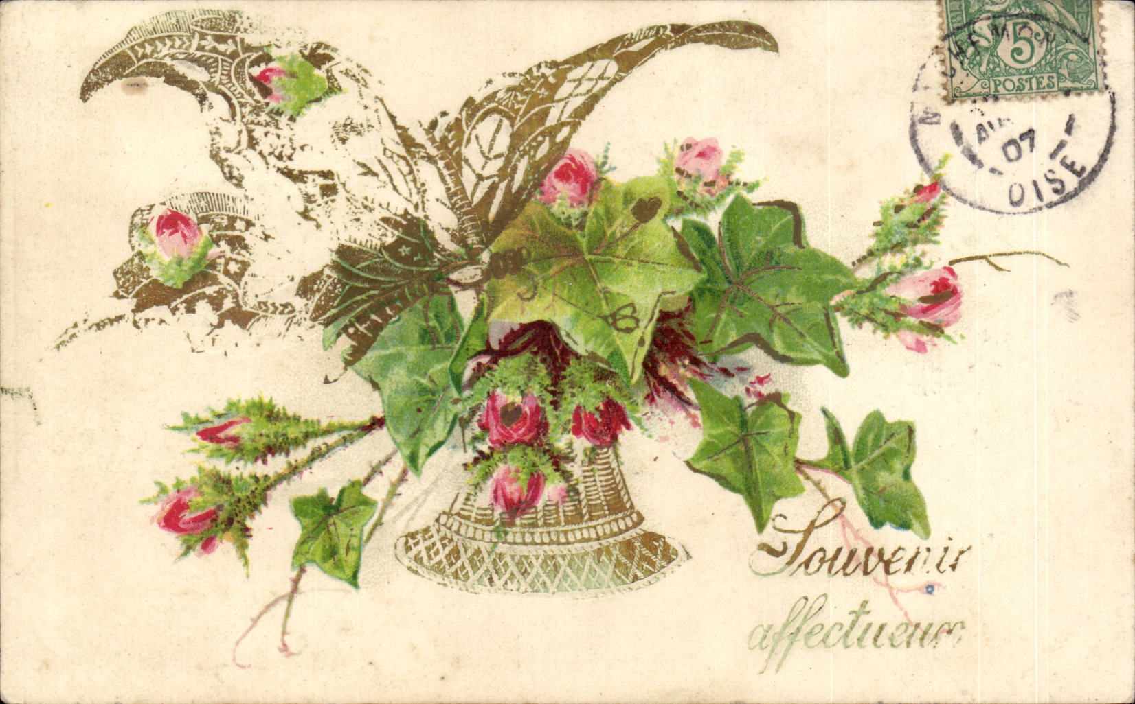 Bluht - Blumen - victorian Vase - CPA Schmetterlings-Schmetterling