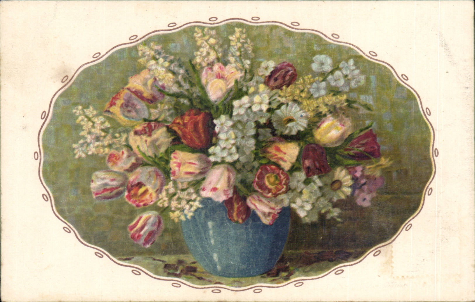 Blumen - Blumen - Blumen im blauen Vase - Tulpen - CPA