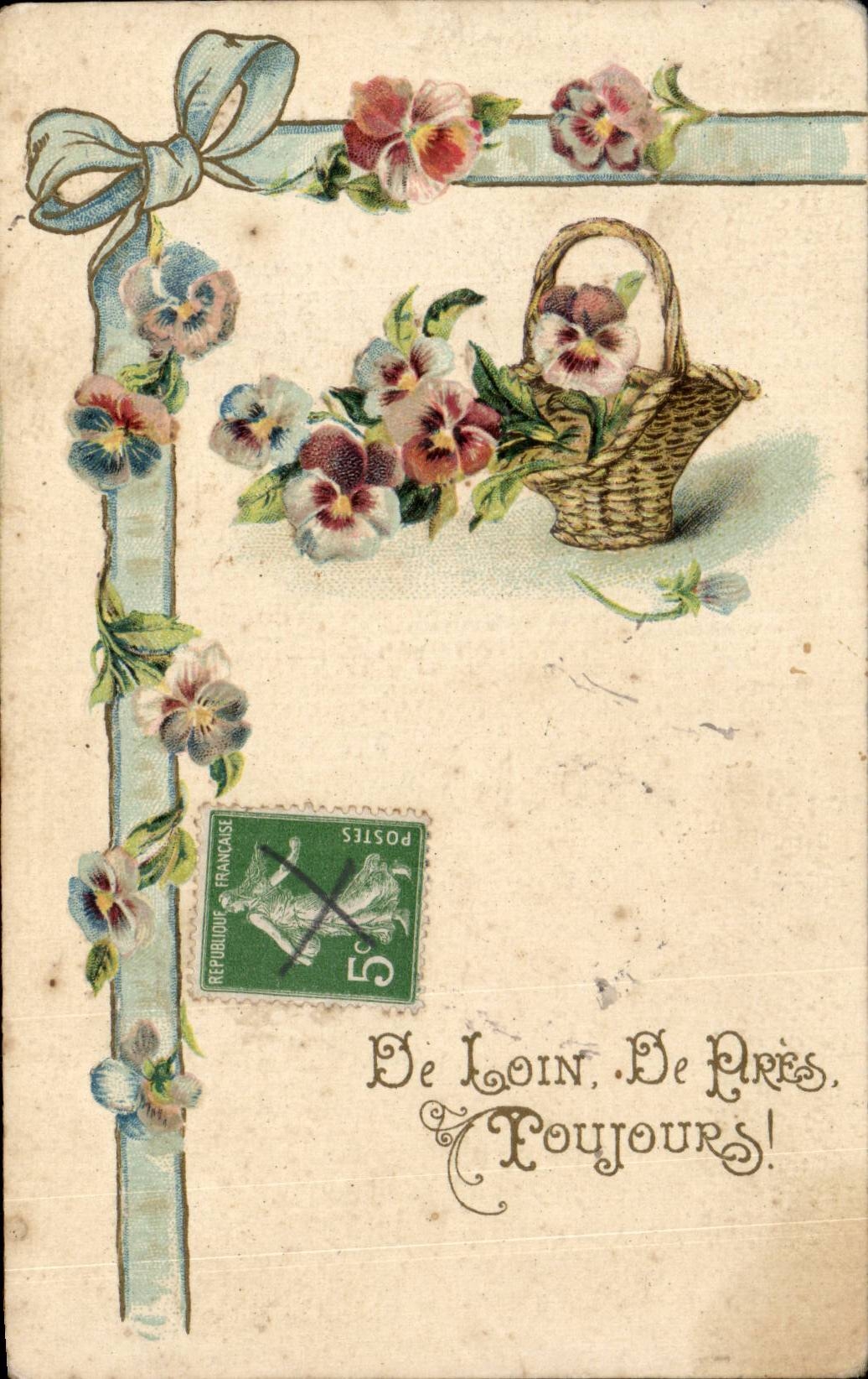 Blumen - Blumen - Blumen hat innen Tennisschuh - Victorian - gedachtes - Pansy - CPA