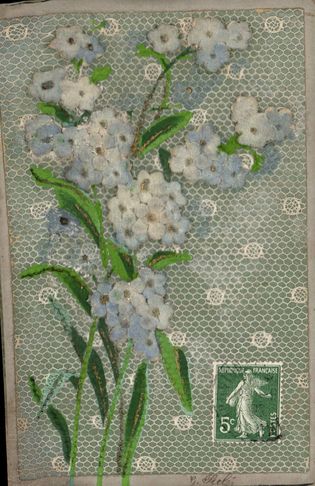 Blumen - Blumen - Spitzekarte - susse kleine Blumen - CPA