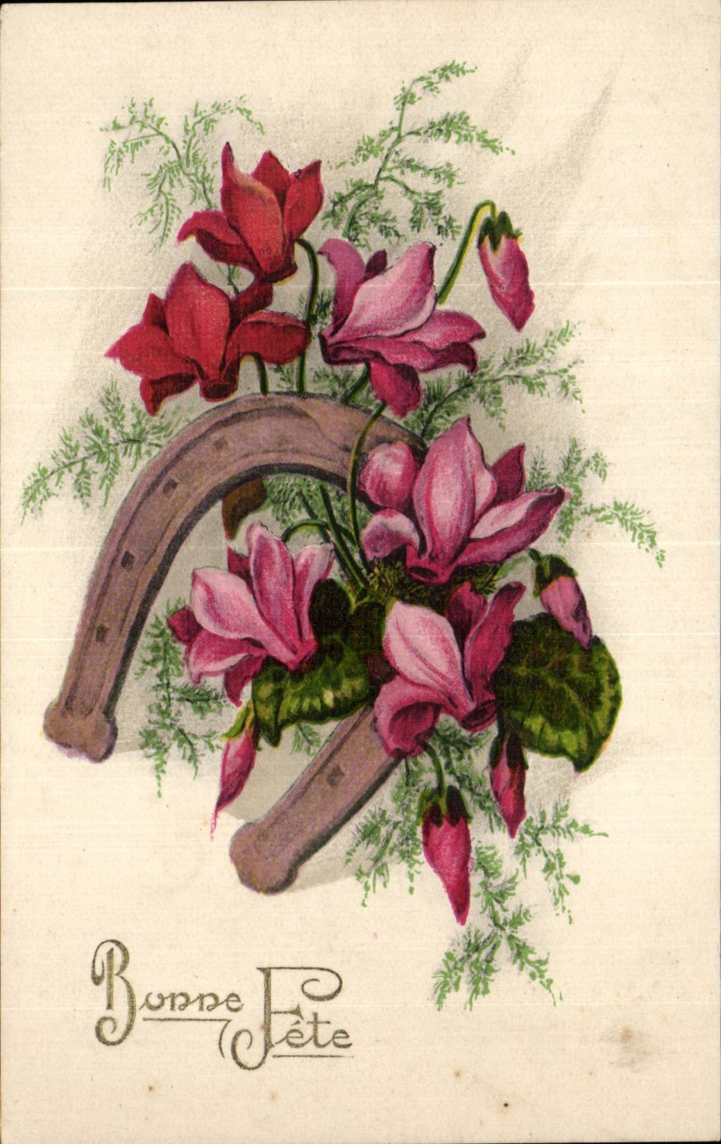 Flowers - Flowers - - horseshoe - horseshoe - Good Festival - CPA