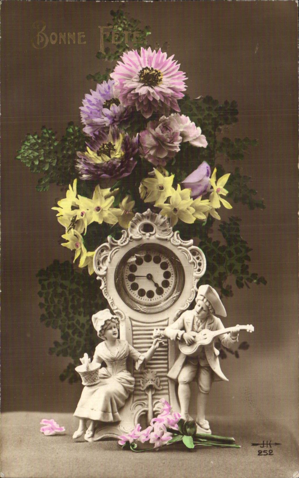 Blumen - Blumen - schoner viktorianischer Taktgeber - CPA Santon