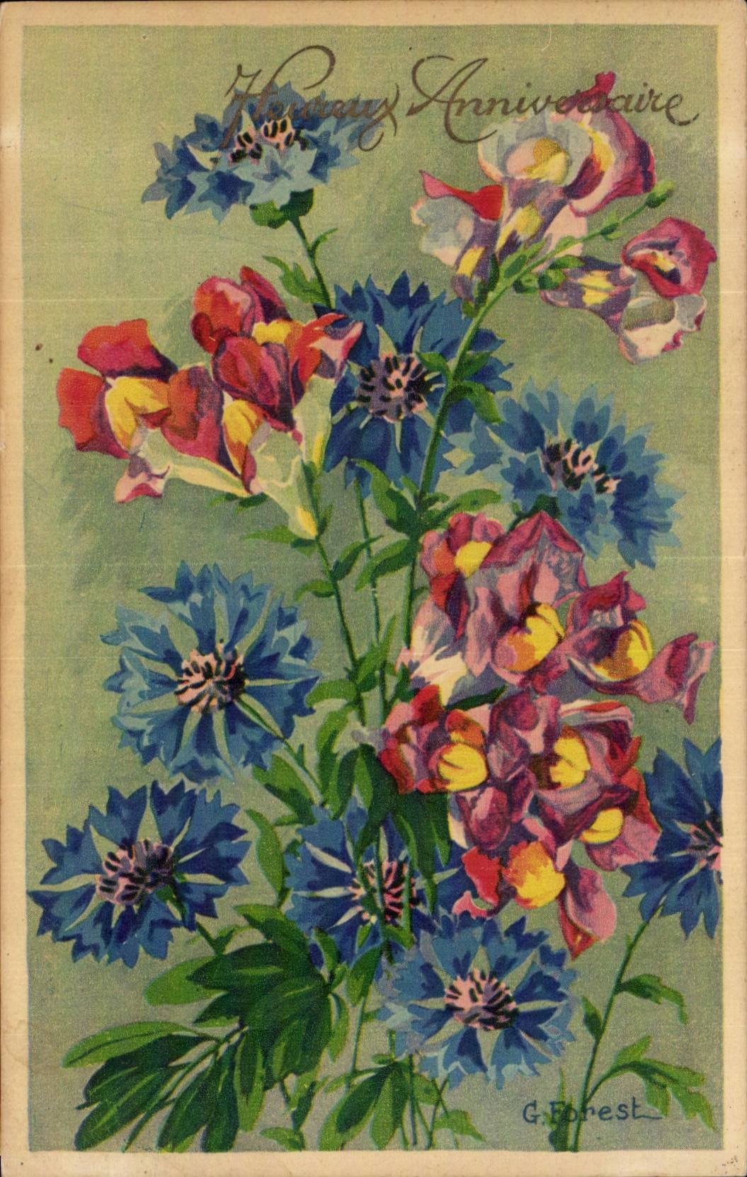 Bluht - Blumen - leuchtende Farben - CPA