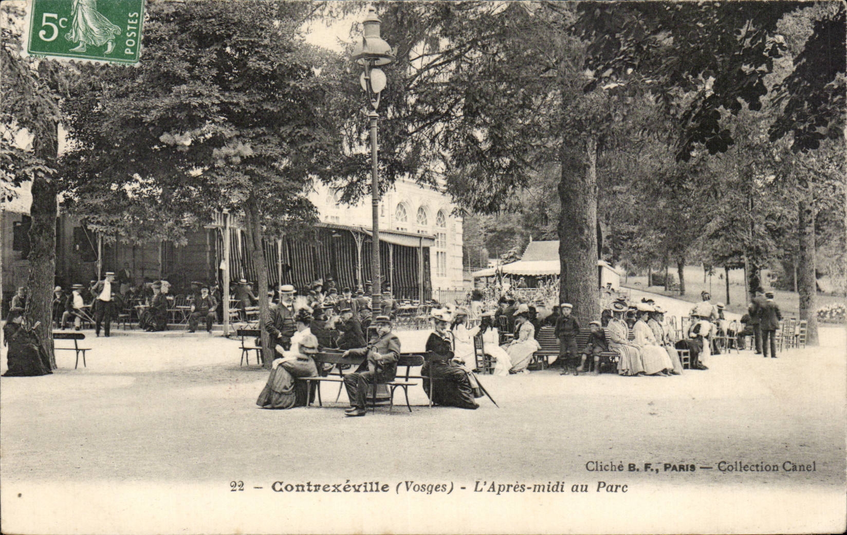 CPA Contrexeville after midday with the park