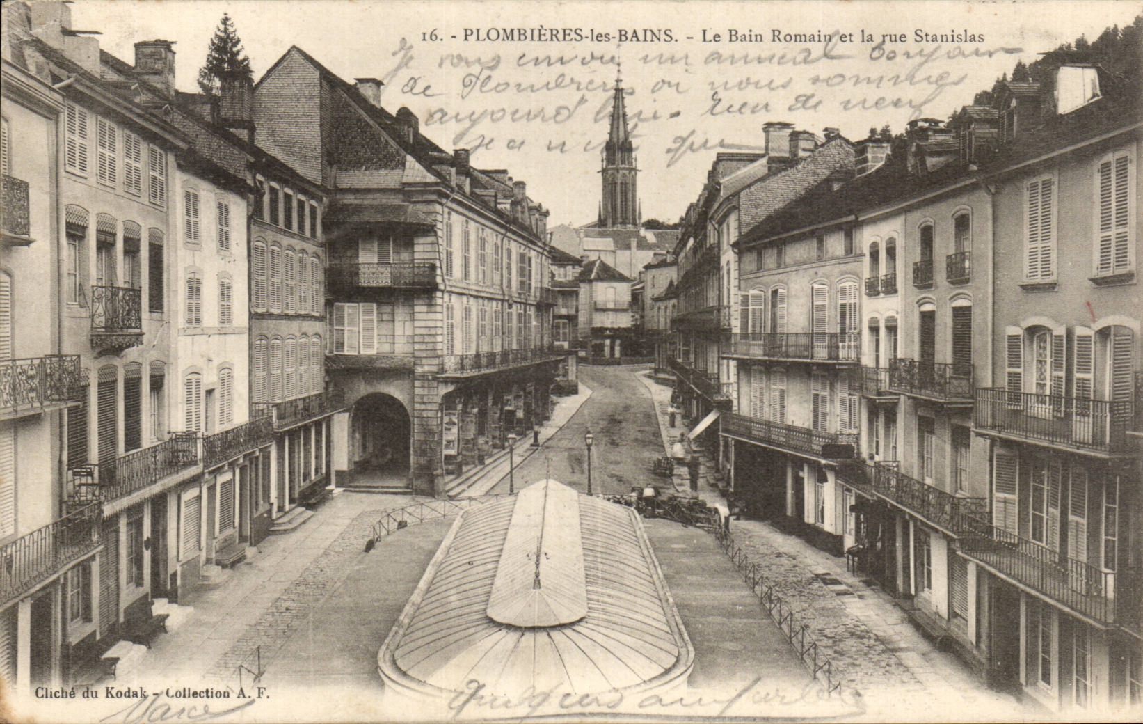 CPA Plombieres Bader das romische Bad und die Strasse Stanislas