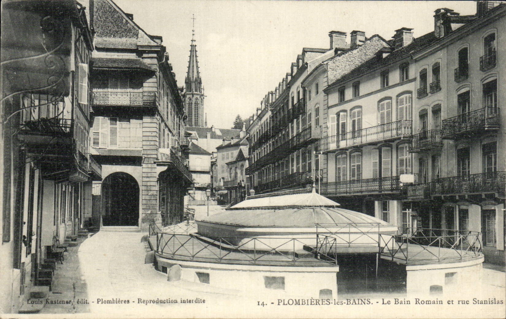 CPA Plombieres les Bains the Roman bath and street Stanislas