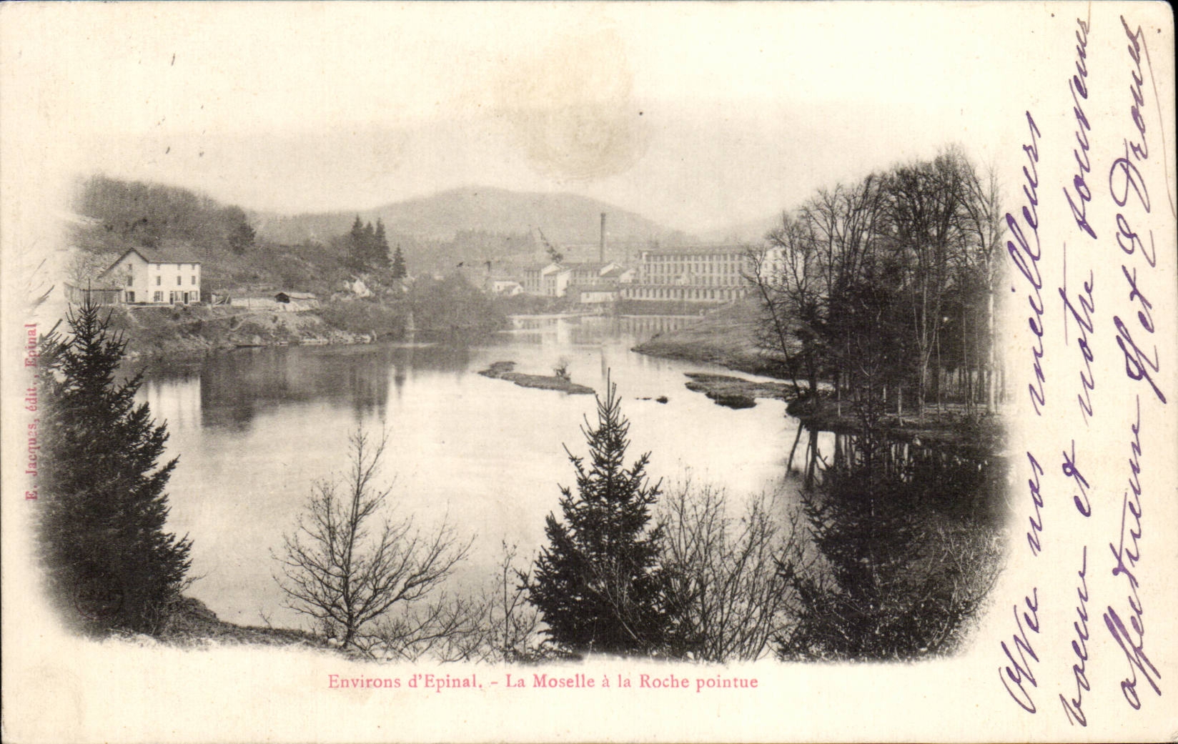 Epinal - Umlagerungen - die Mosel mit dem spitzen Felsen - CPA