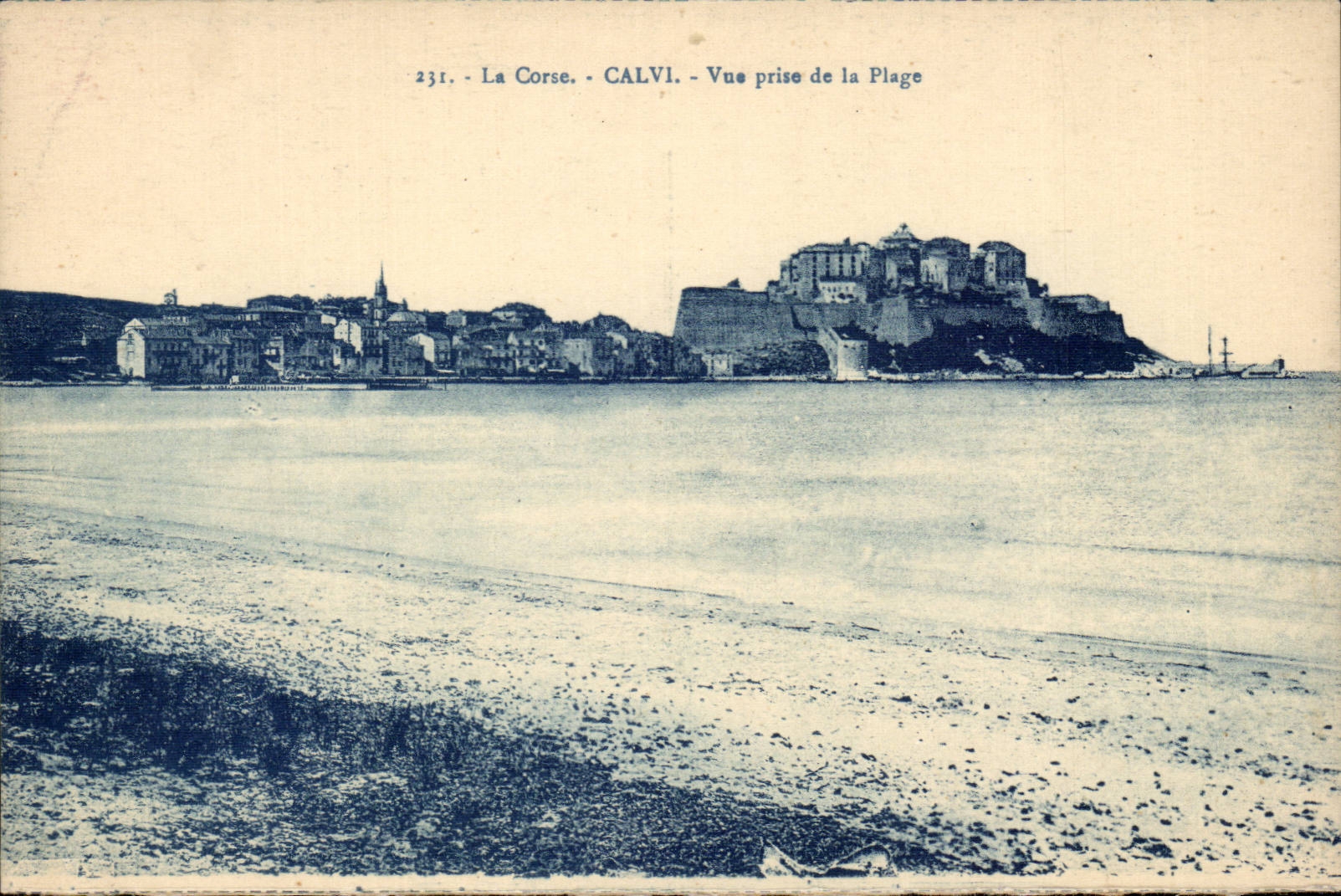 Korsika - hohes Korsika - Korsika - Calvi - gesehen vom Strand - CPA