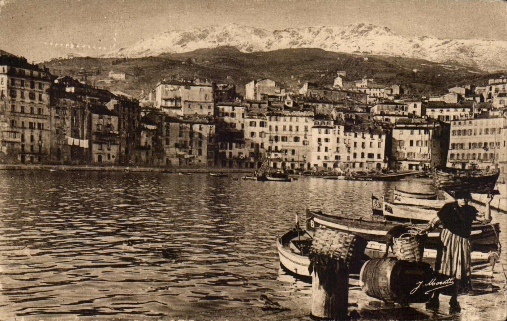 Corsica - High Corsica - Corsica - Bastia - the Old Port - CPA Woman nice shot