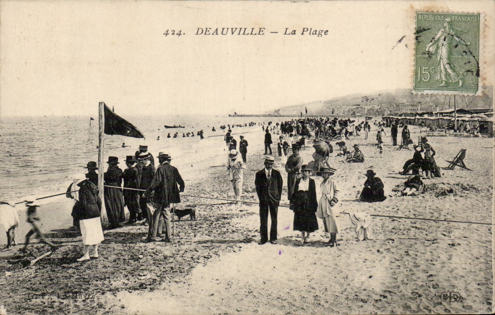Deauville - der Strand - Hund - Hund - CPA