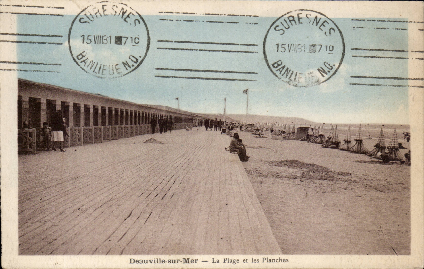 Deauville - der Strand und die Bretter - CPA