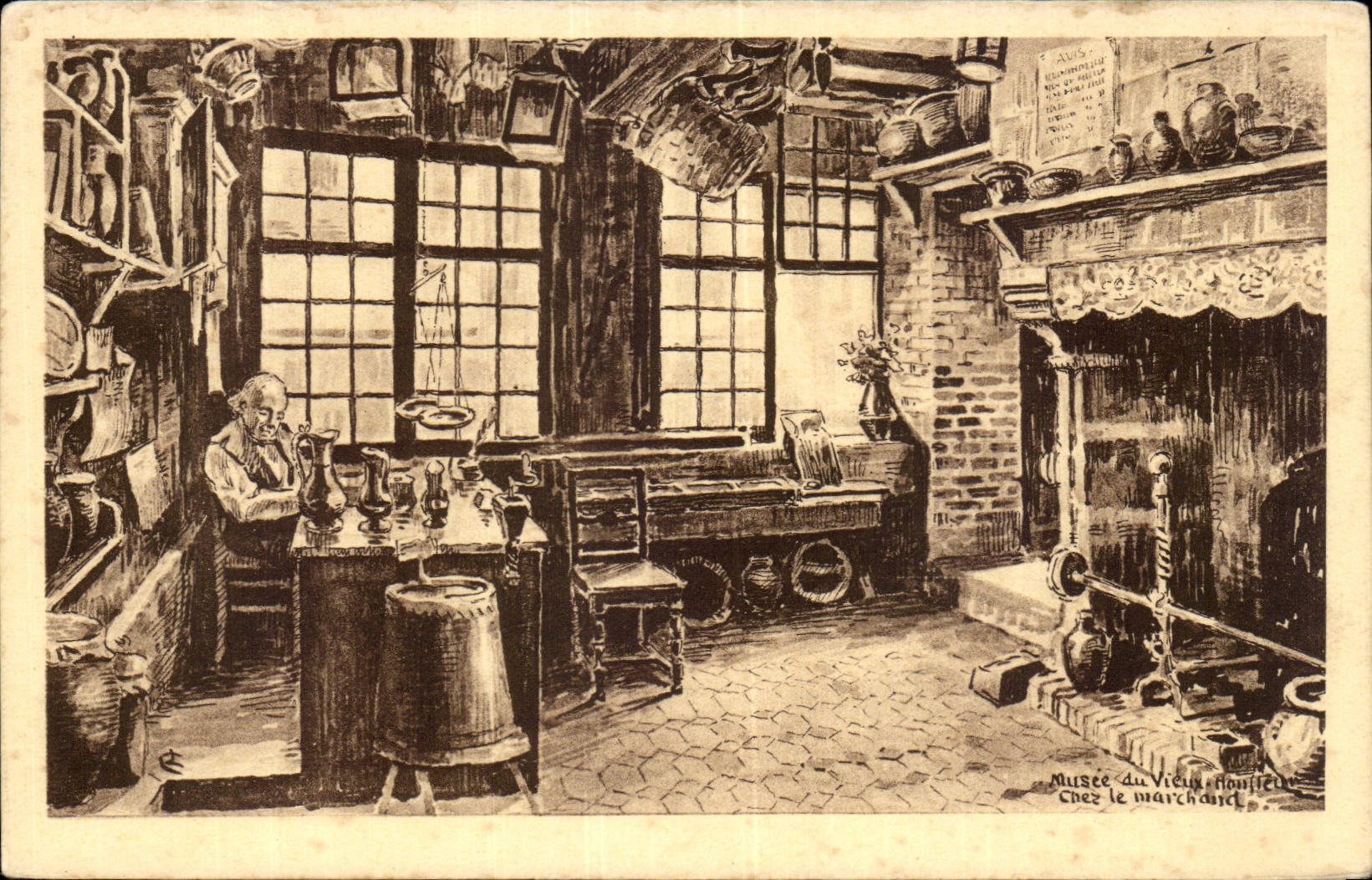 Honfleur - Le Musee - Chez le Marchand - CPA 