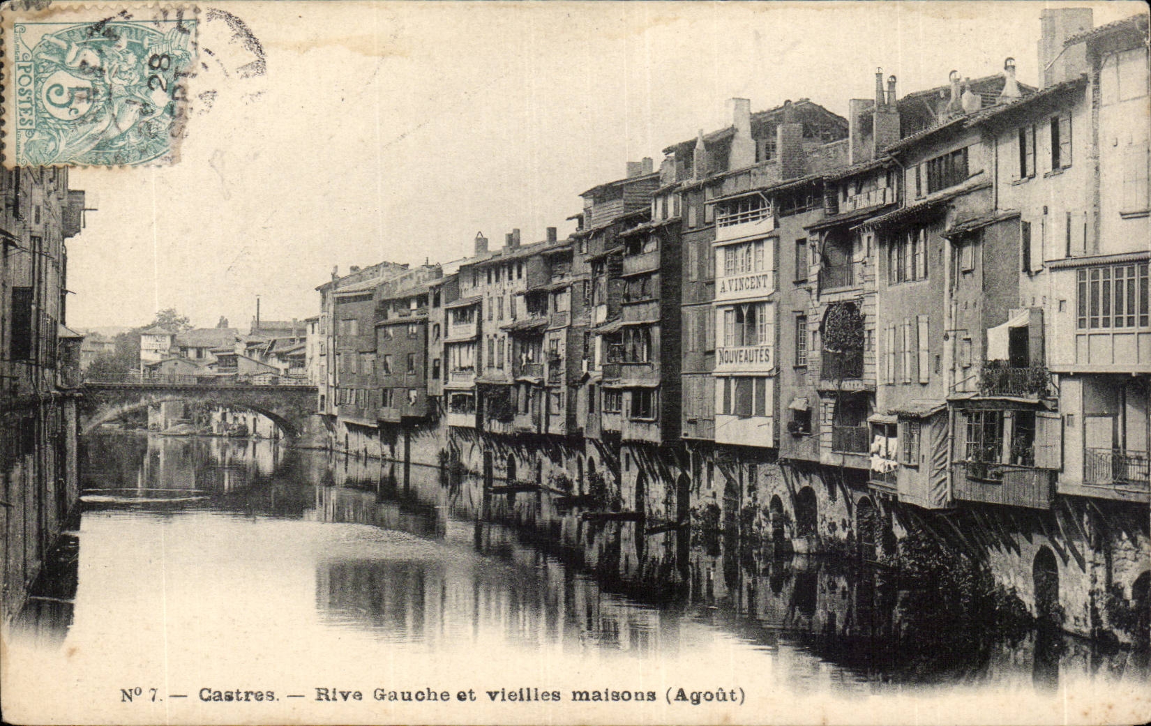 Castres - Left Bank and Old Houses - CPA