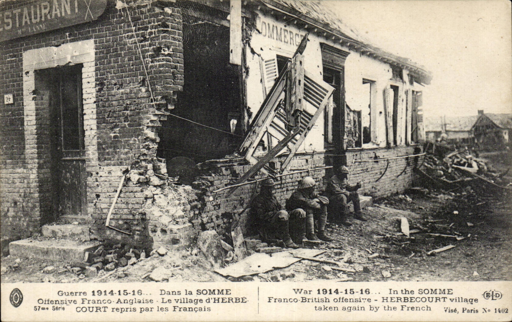 The Village of Herbecourt - In the Sum - War 1914 1915 1916 - CPA