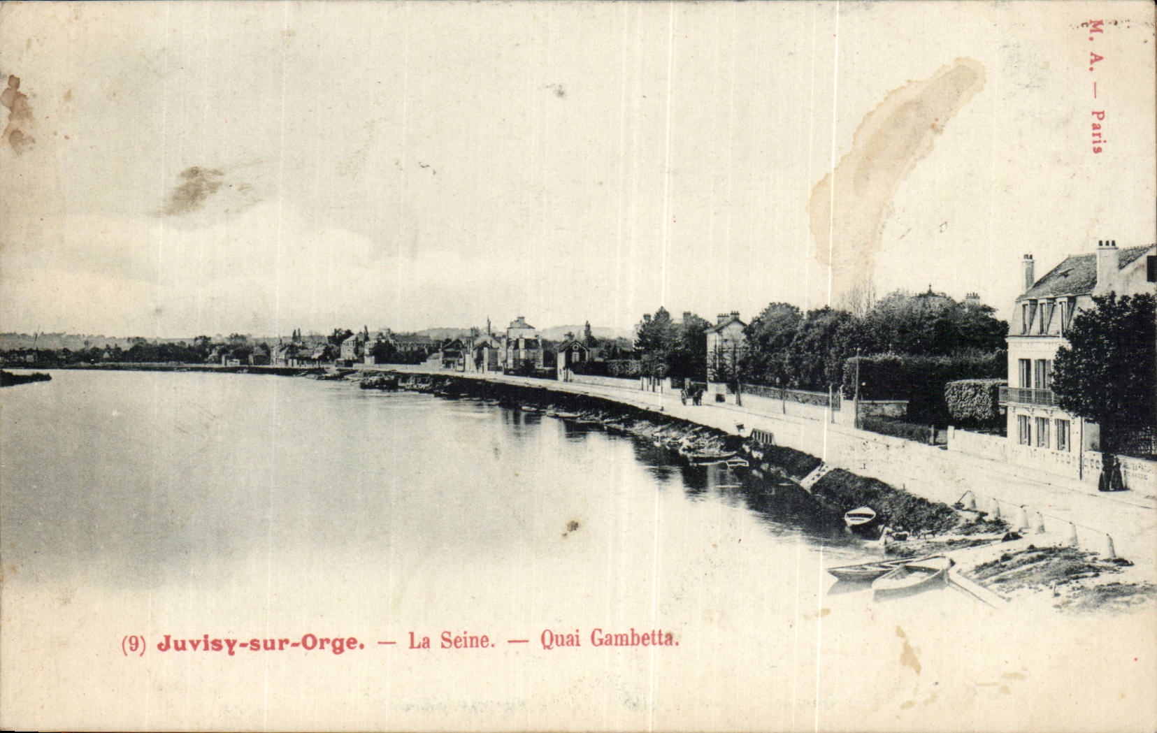 CPA Juvisy on Barley the Seine Gambetta Quay