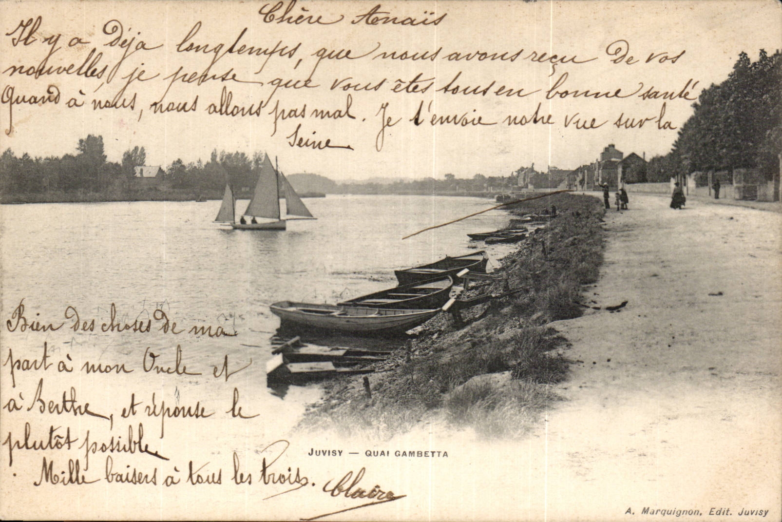 CPA Juvisy on Barley the Seine Gambetta Quay