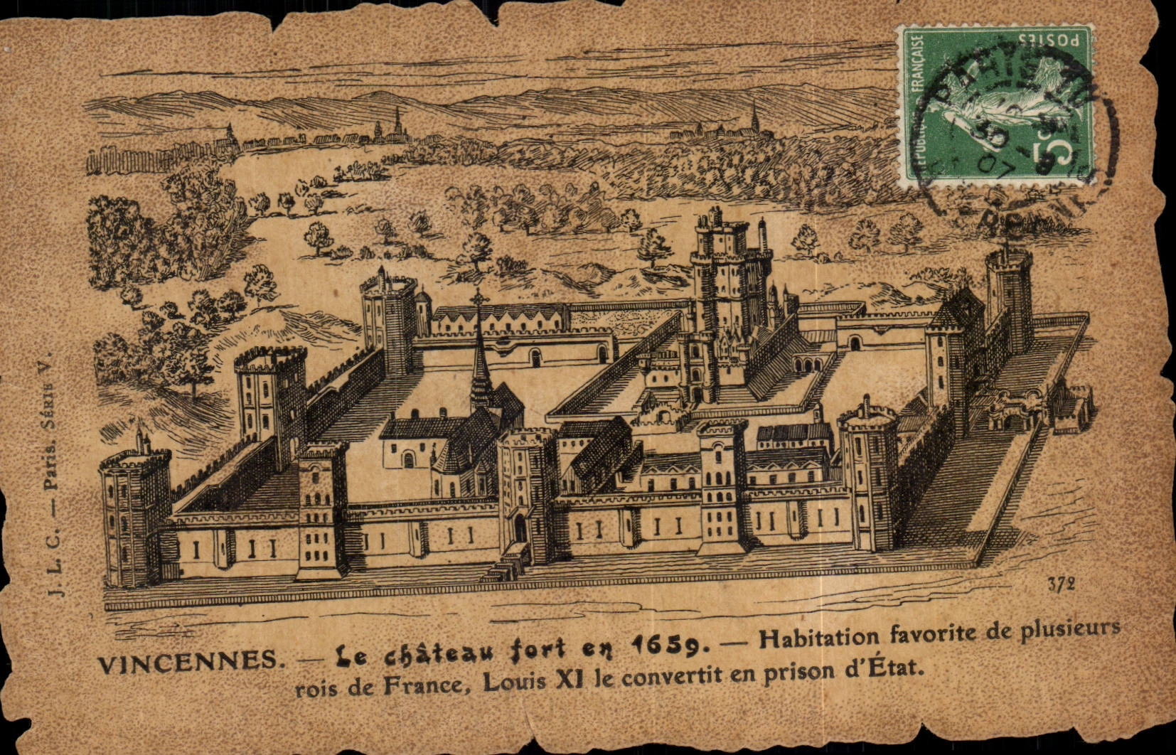 CPA Vincennes the strong castle in 1659