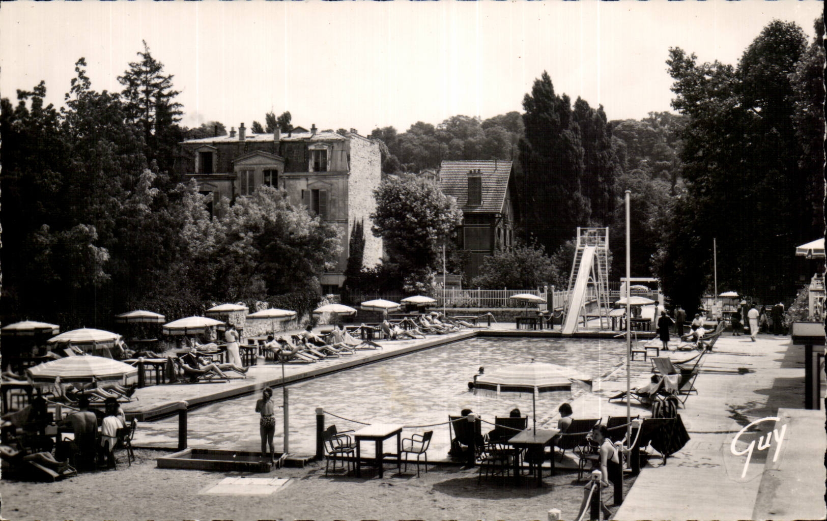 CPSM Saint Maur of the Pits the swimming pool Sadoux Lepine with the bridge of Chennevieres