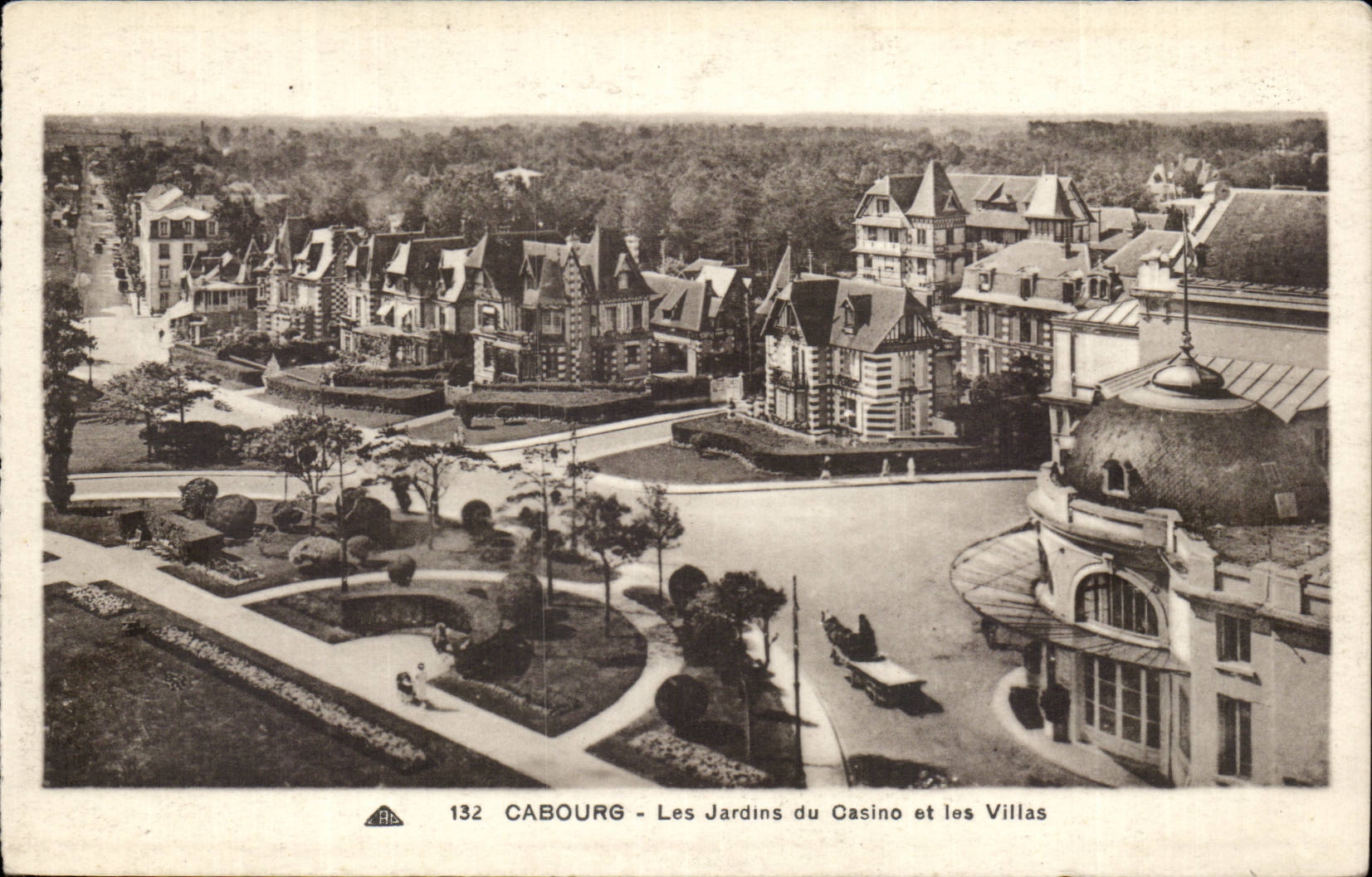 Cabourg CPA Garten des Kasinos und der Landhauser