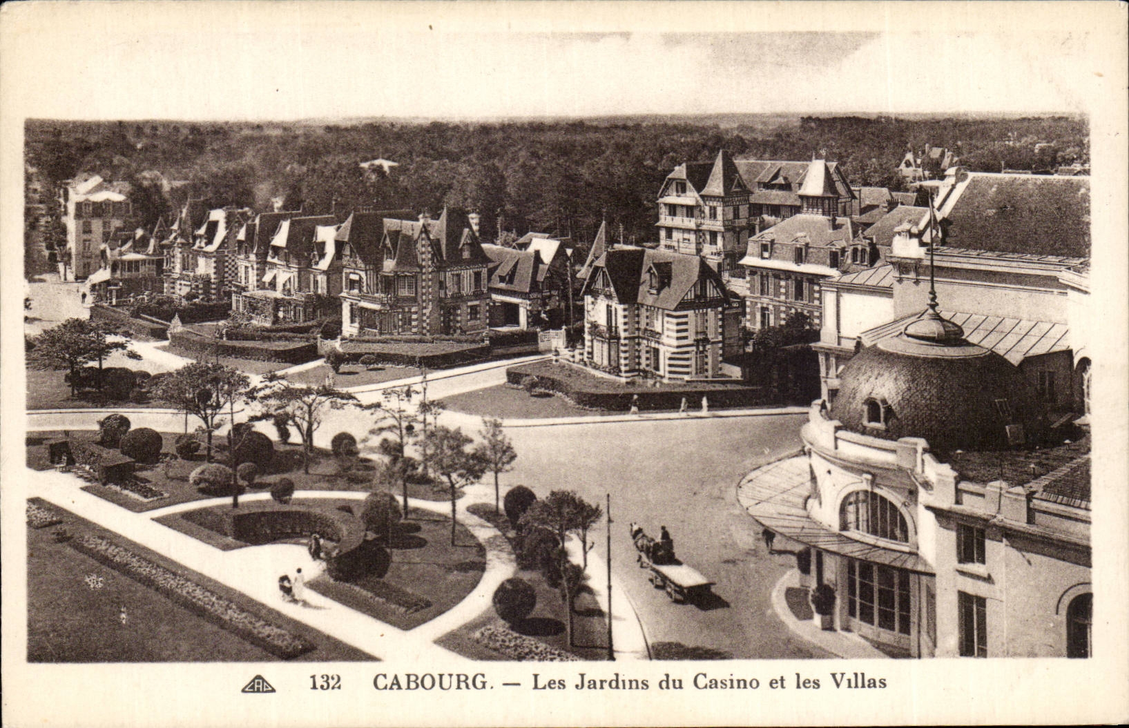 Cabourg CPA Garten des Kasinos und der Landhauser