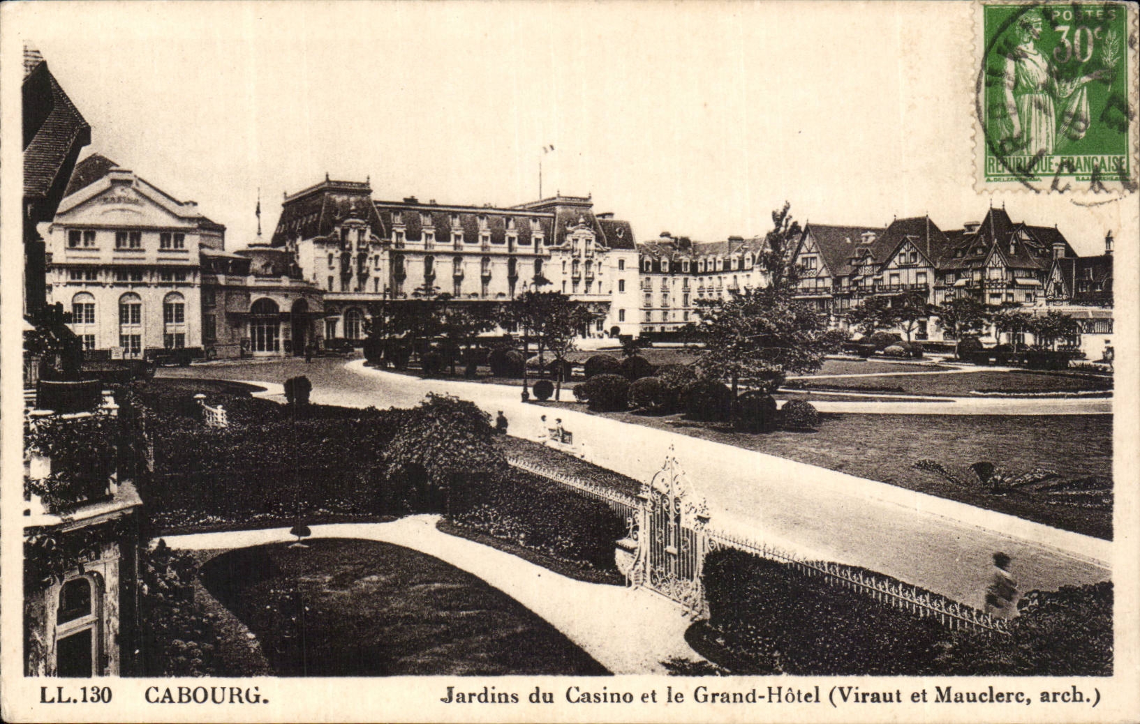 Cabourg CPA Garten des Kasinos und des grossen Hotels Viraut und Mauclerc