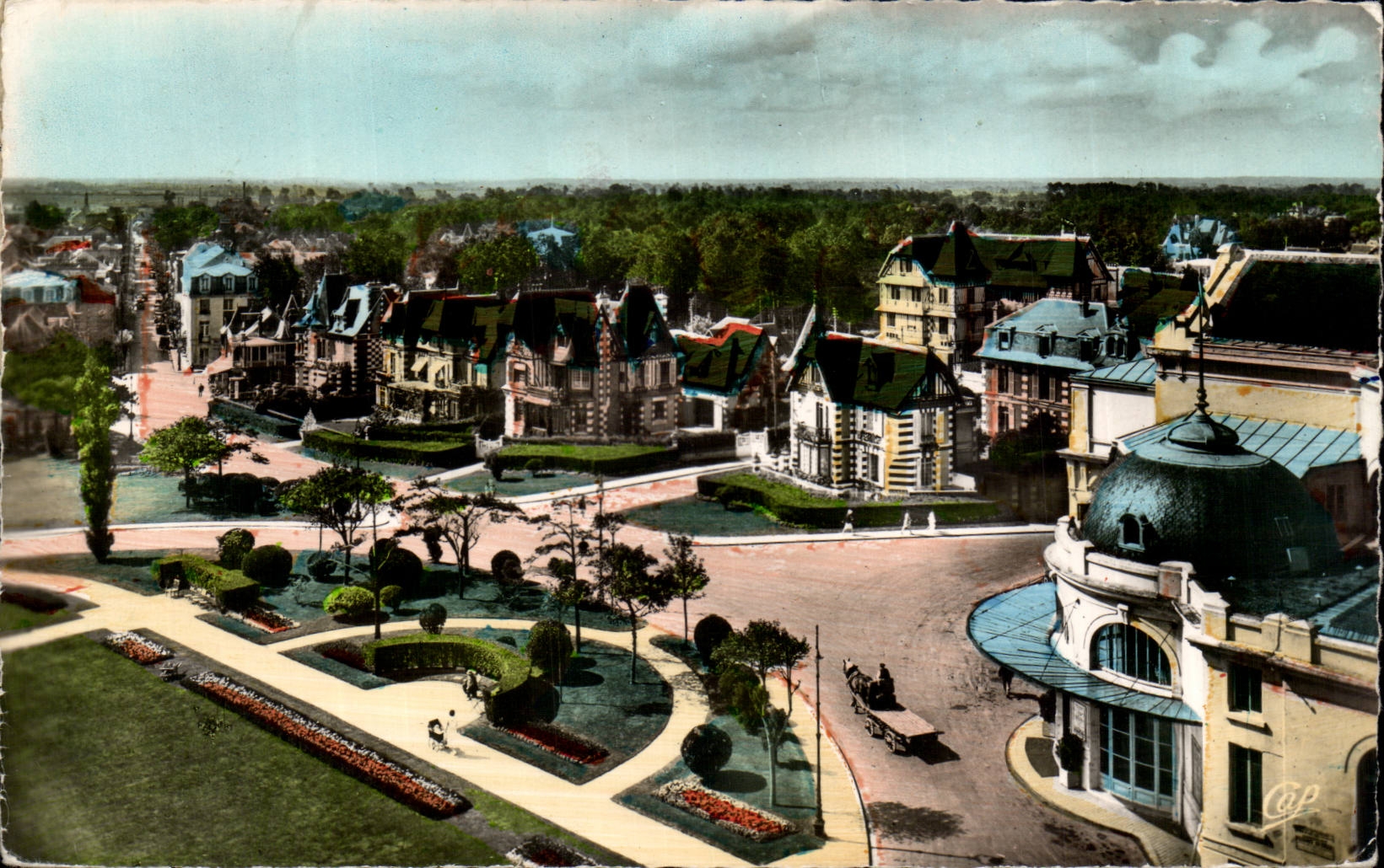 Cabourg CPA Garten des Kasinos und der Landhauser