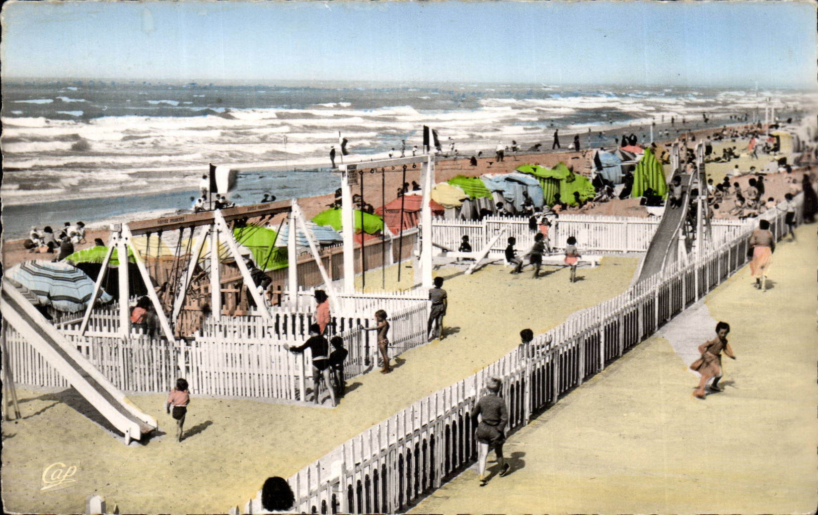 Cabourg CPA der Strand und die Spiele