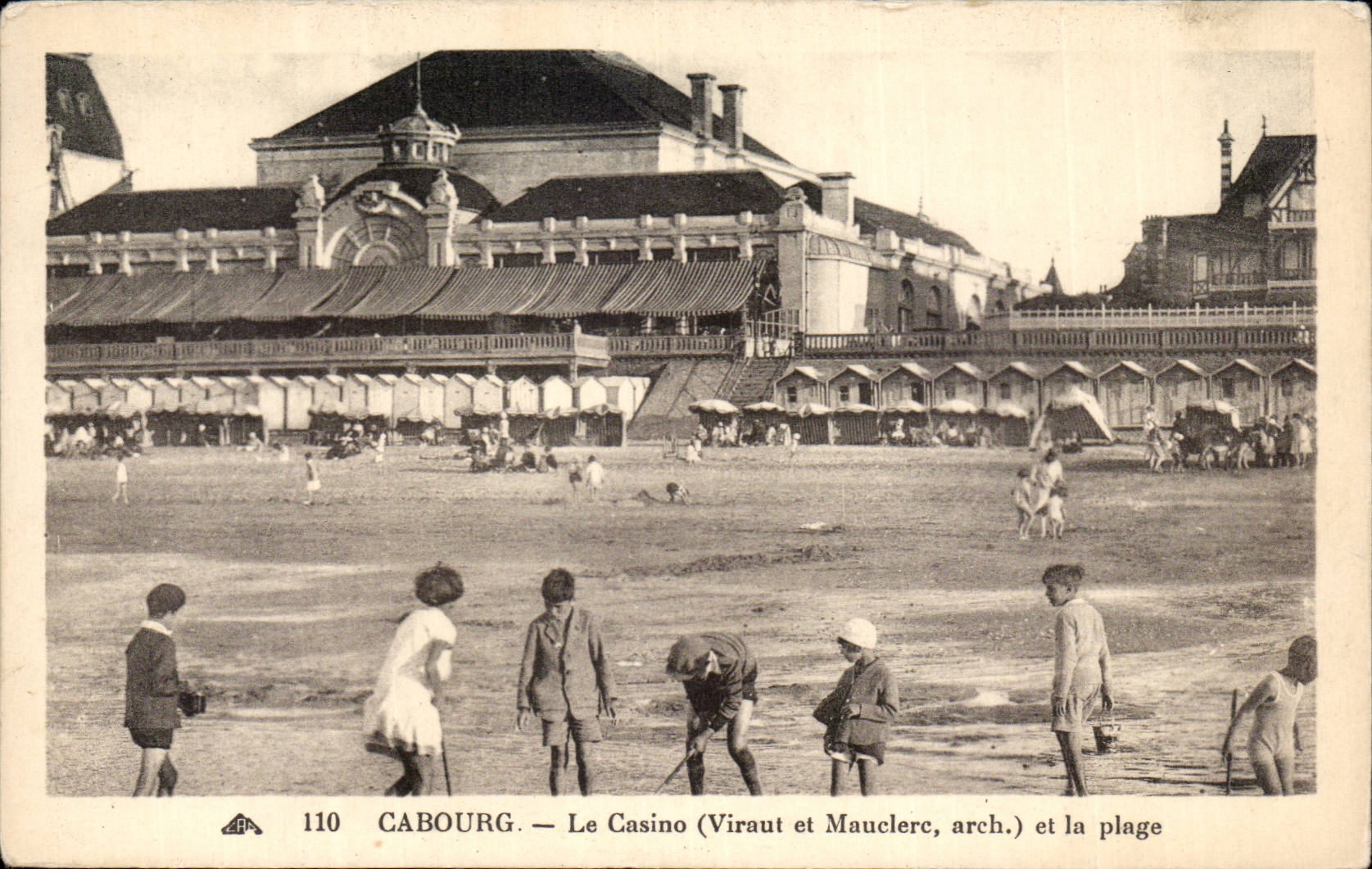 Cabourg CPA das Kasino und die Strand Kinder