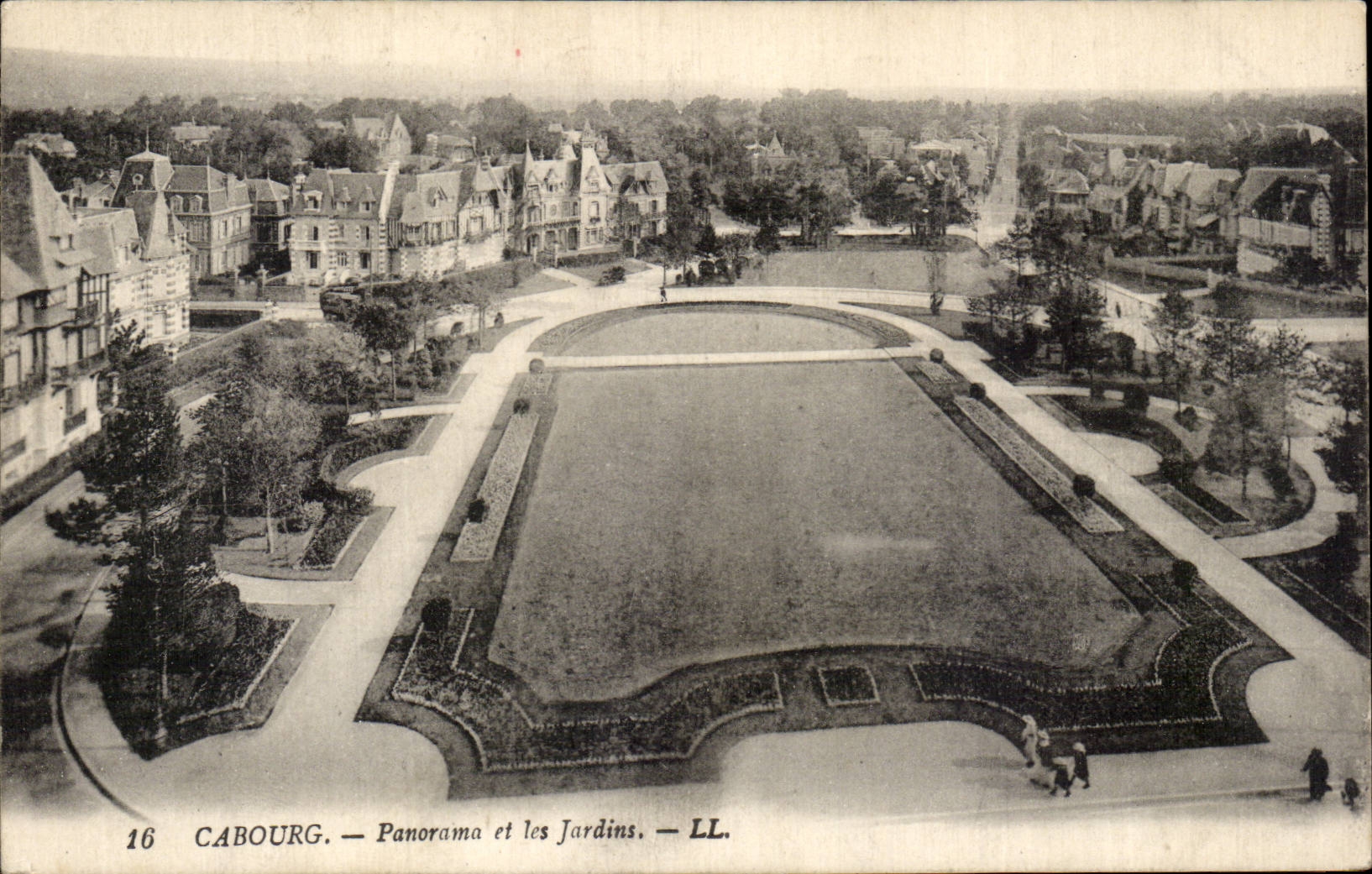 Cabourg CPA Panorama und Garten