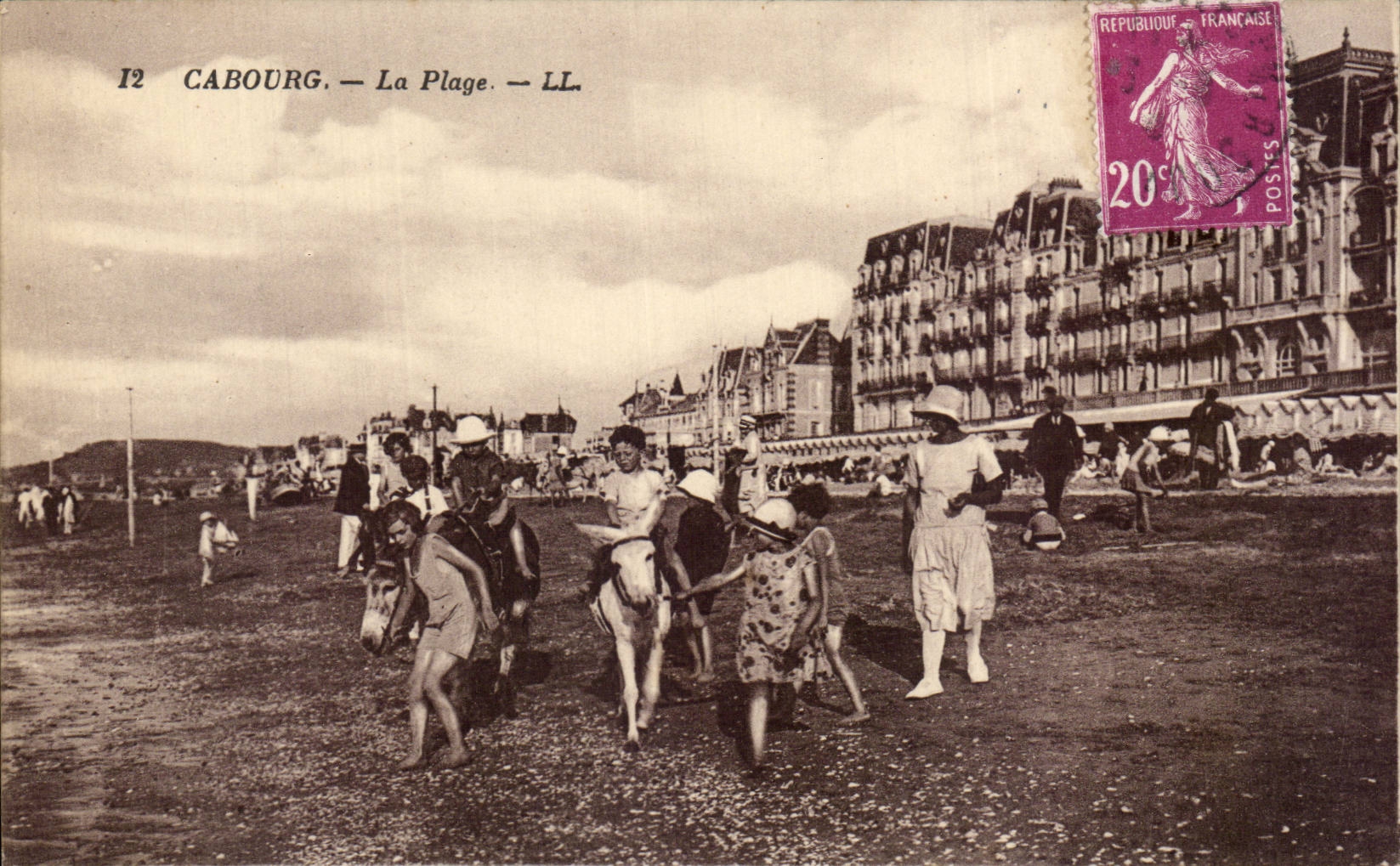Cabourg CPA das Strand Esels-Esel-Maultier