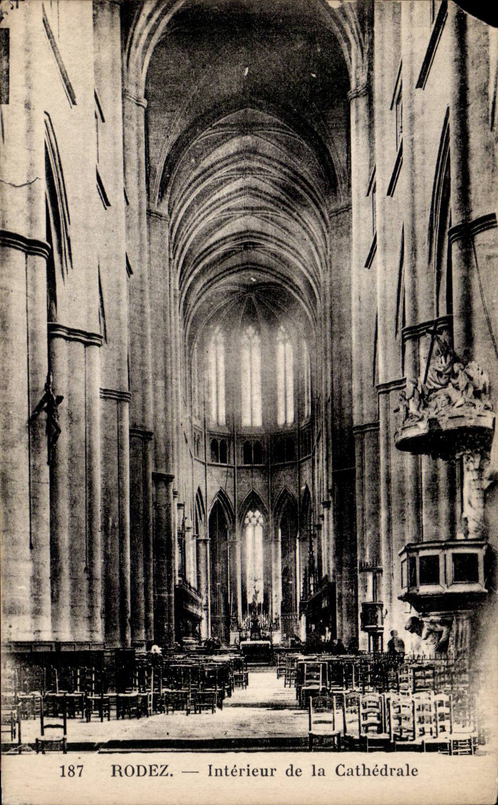 Interior Rodez CPA of the cathedral