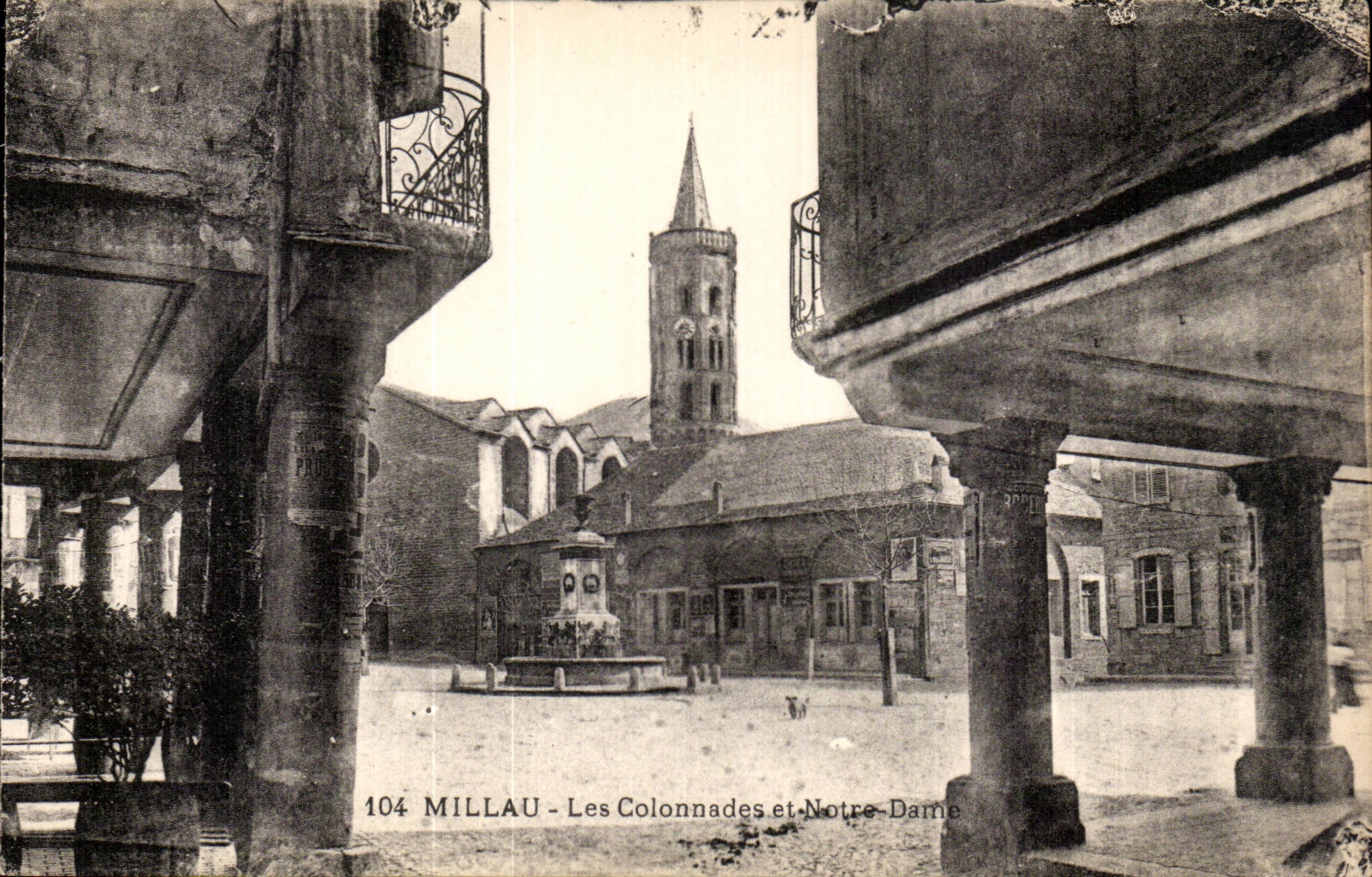 CPA Millau colonnades and Notre Dame