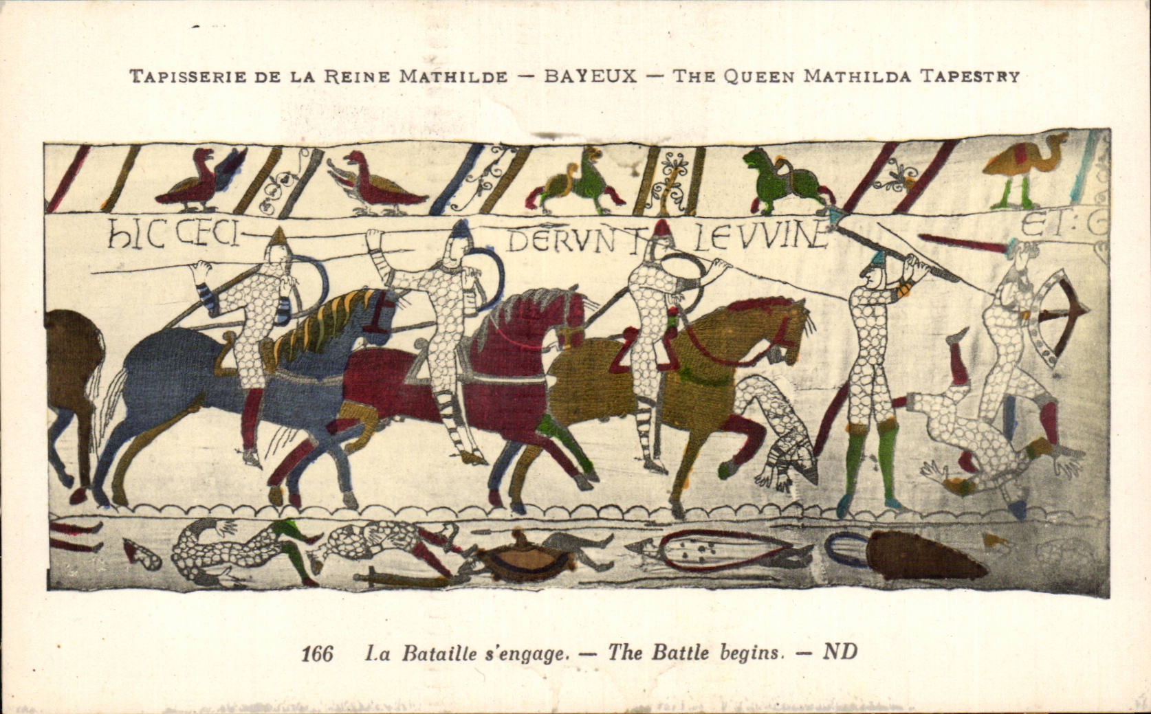CPA Bayeux Tapisserie of the Mathilde queen the battle engages