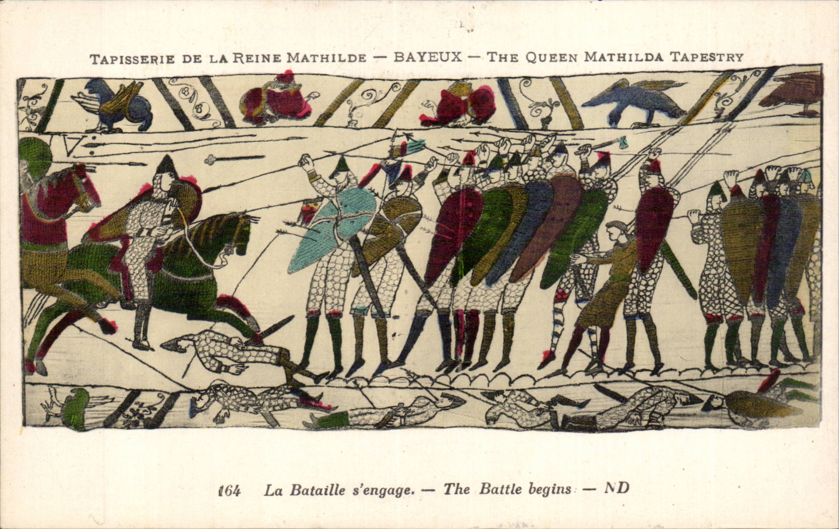 CPA Bayeux Tapisserie of the Mathilde queen the battle engages