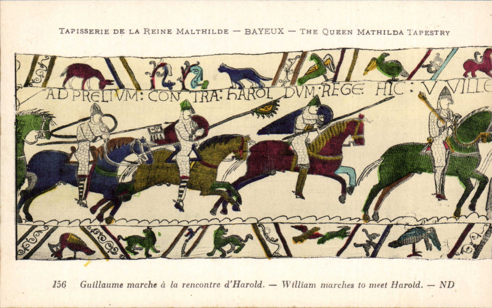 CPA Bayeux Tapestry of the queen Mathilde Guillaume market with the meeting of Harold