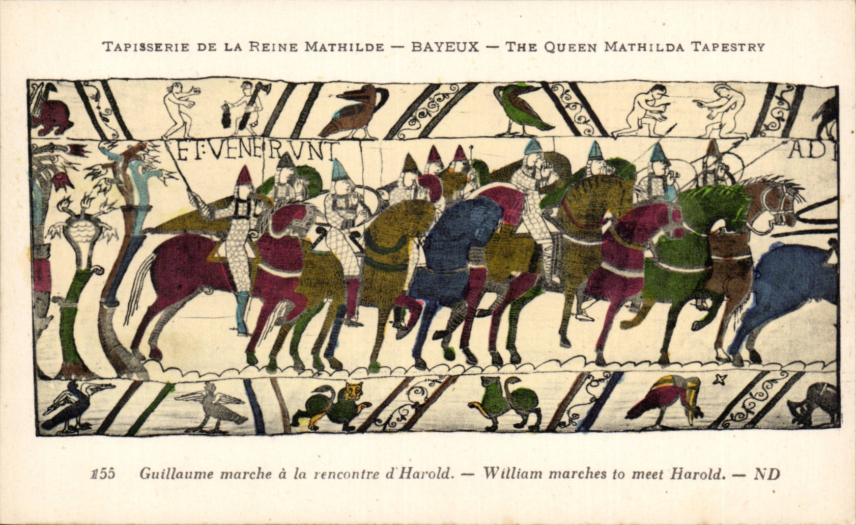 CPA Bayeux Tapestry of the queen Mathilde Guillaume market with the meeting of Harold